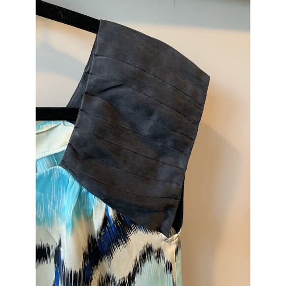 Kensie Womens Dress Silk Blue Black Abstract Print Sleeveless Mini Sheath Small - Picture 4 of 7